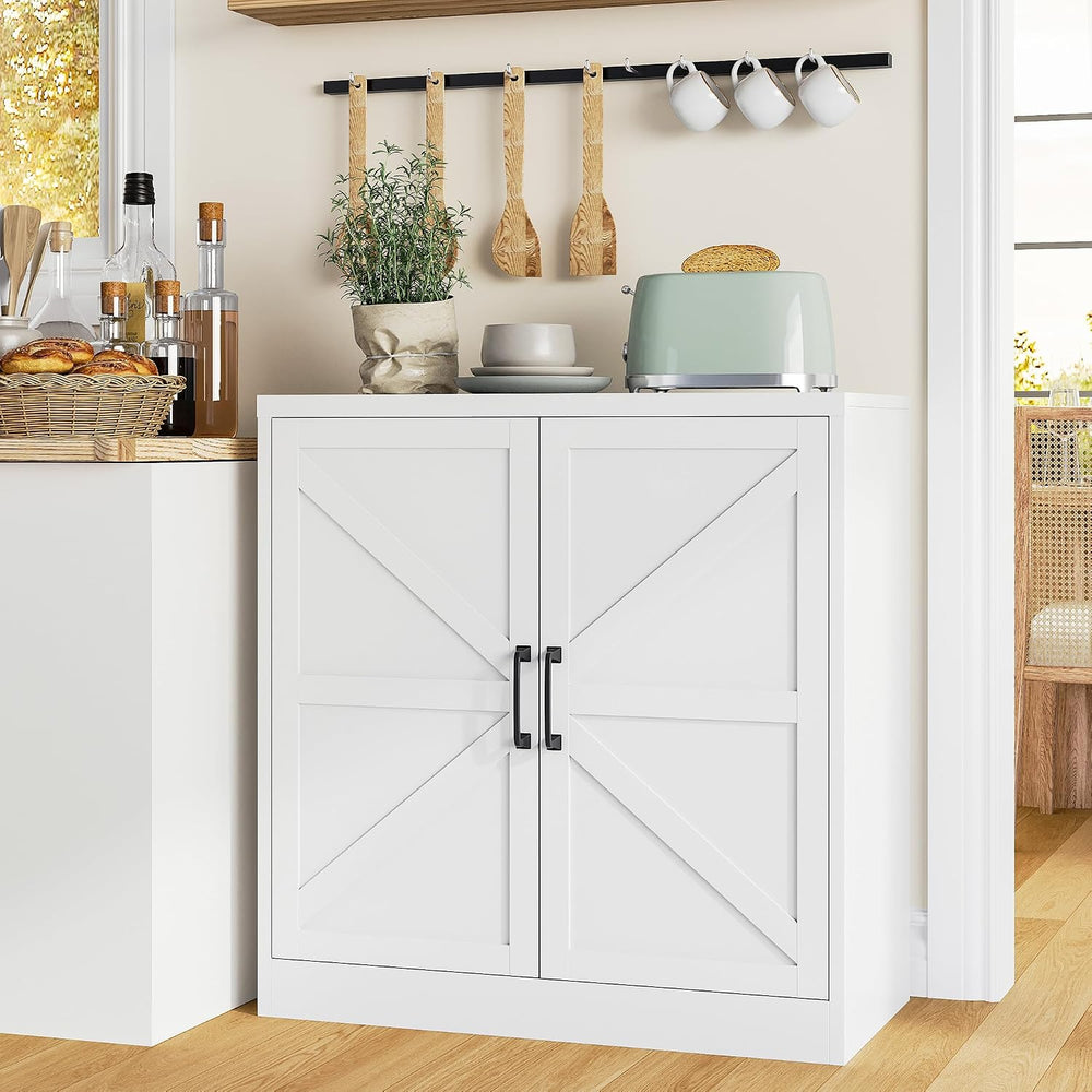 36" Metal Storage Cabinet, Farmhouse Kitchen Storage Cabinet with Doors ...