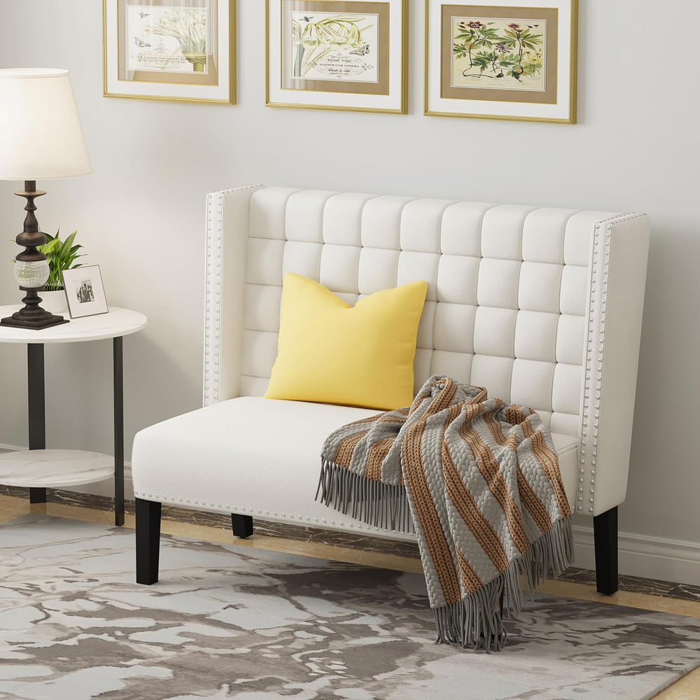 Andeworld Modern Loveseat Settee Bench Sofa Couch, Upholstered Banquette Dini...