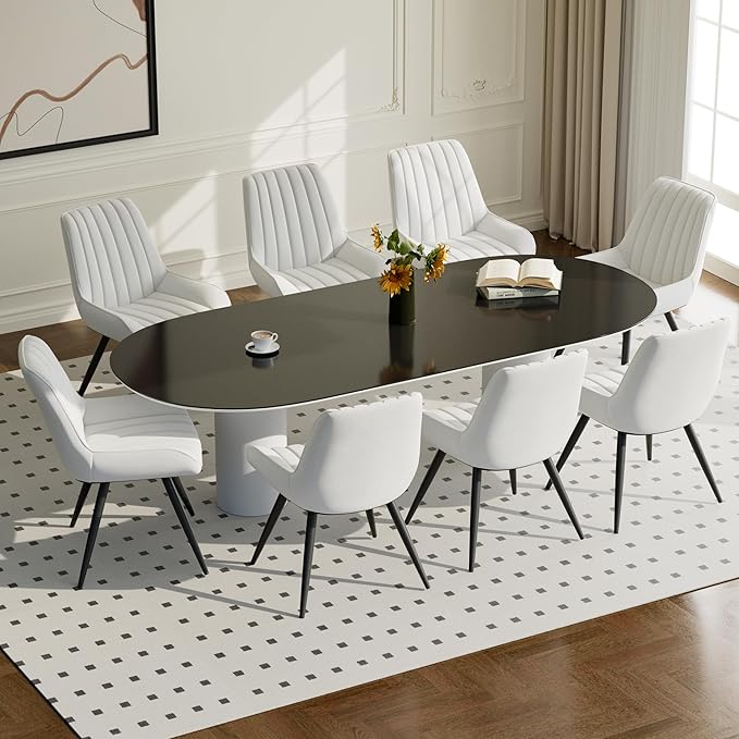 Modern Dining Chairs Set of 8,Upholstered Dining Room Chairs with Thick Cushi...