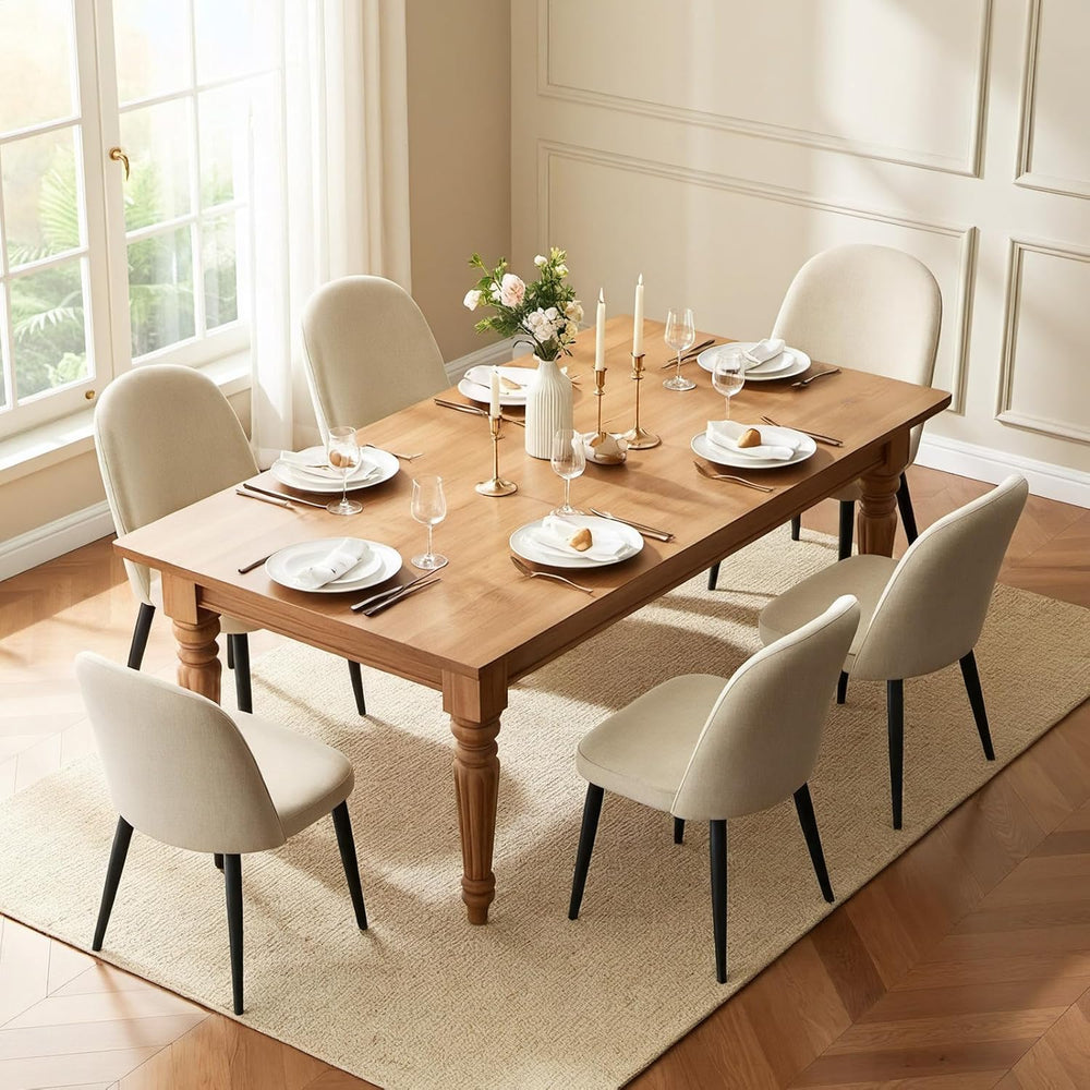 Upholstered Dining Chairs Set of 6, Comfortable Chenille Fabric Kitchen Chair...