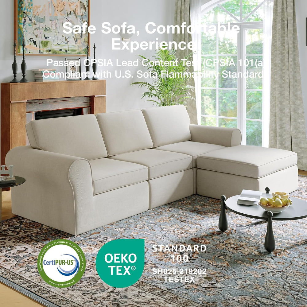 Novilla 108" Modular Sectional Sofa, Modular Sectional Couches for Livin...
