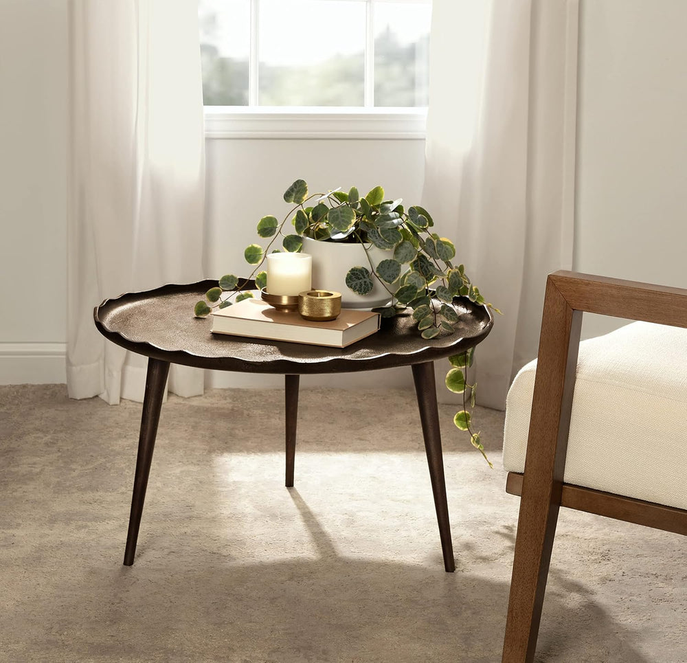 Kate and Laurel Alessia Modern Round Metal Coffee Table; 26 x 26 x 16; Bronze...