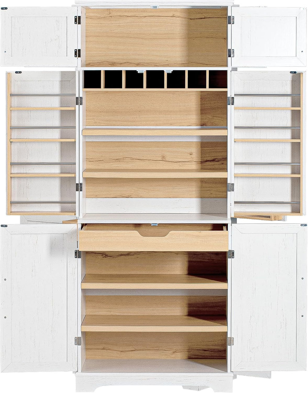 78.2" Tall Farmhouse Kitchen Pantry Cabinet with 8 Door Shelves,Storage ...
