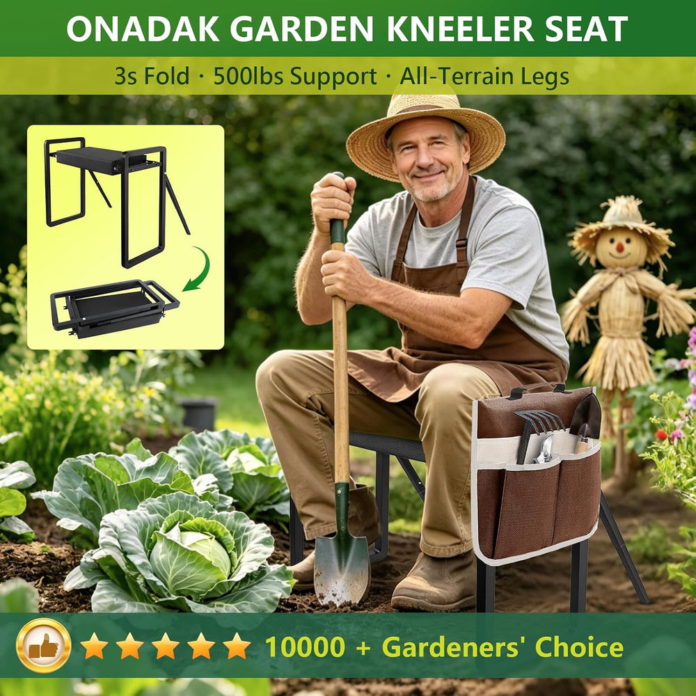 Garden Kneeler and Seat Foldable Gardening Stool with Extendable Legs