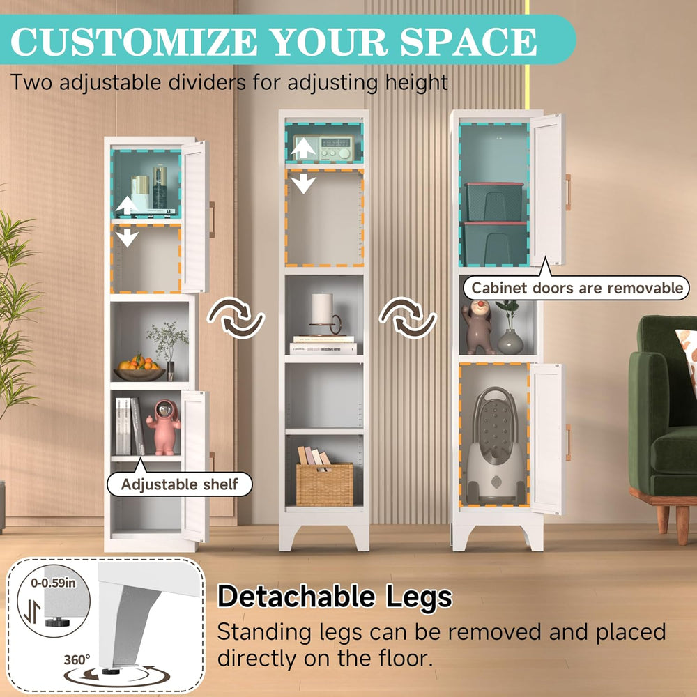 67" H Tall Bathroom Storage Cabinet with 2 Doors &Adjustable Shelves,Nar...