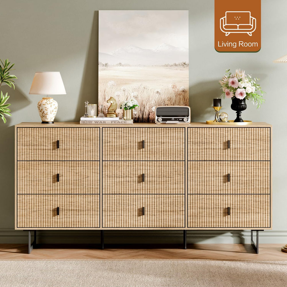 Chrangmay Modern Chest of Drawers with 9 Drawers,Deep Drawers,Clothes Organiz...