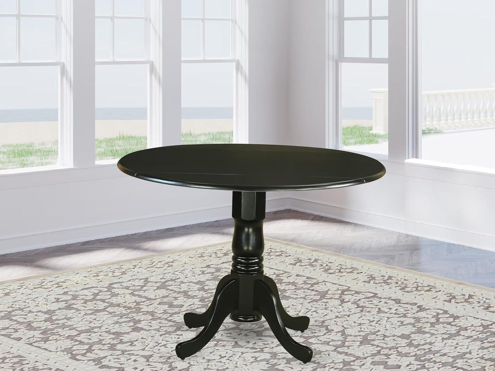 East West Furniture DLT-BLK-TP Dublin Modern Kitchen Table - a Round Dining T...