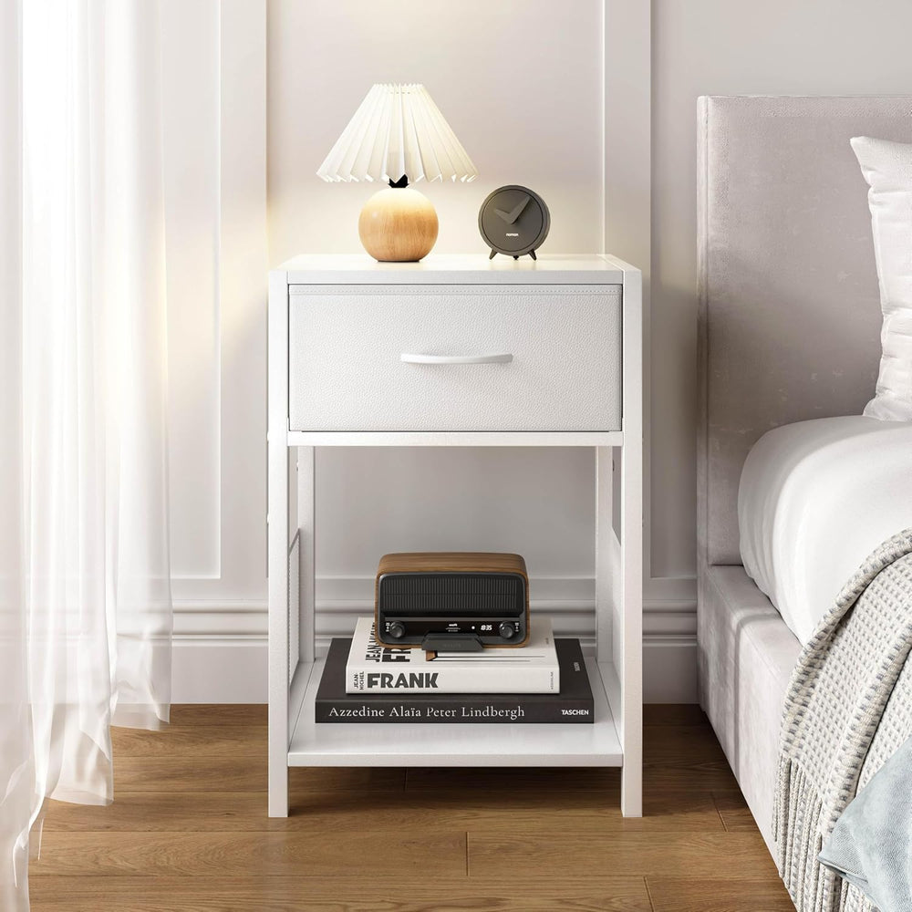 YAUKOMEL Nightstand Set of 2,End Table with Fabric Drawer,Side Table Set of 2...
