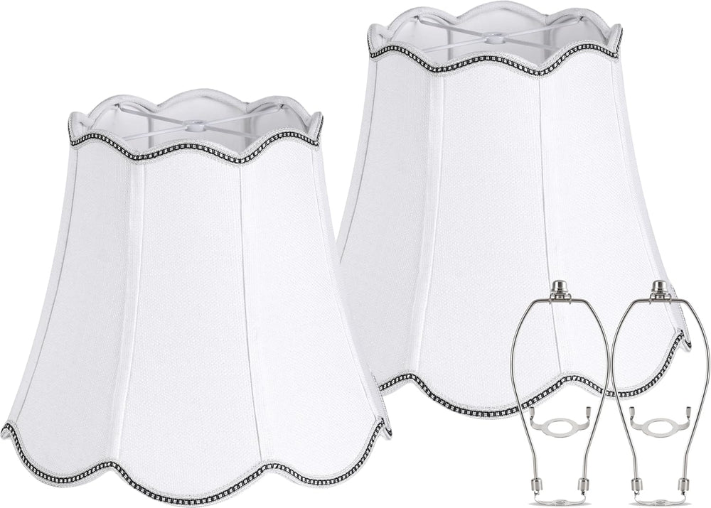 PAPAYA Lamp Shades Set of 2 8"x13"x11" Scalloped Lamp Shade Be...