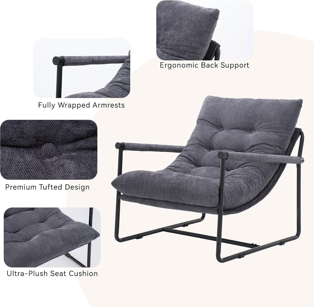 Accent Chair, Comfy Living Room Chair with Soft Cushion, Upholstered Armchair...