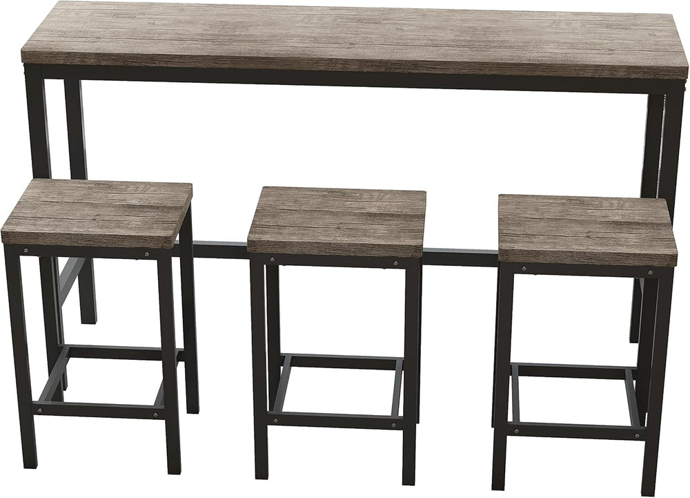 Merax Modern Design 4-Piece Counter Height Extra Long Dining Table Set with 3...
