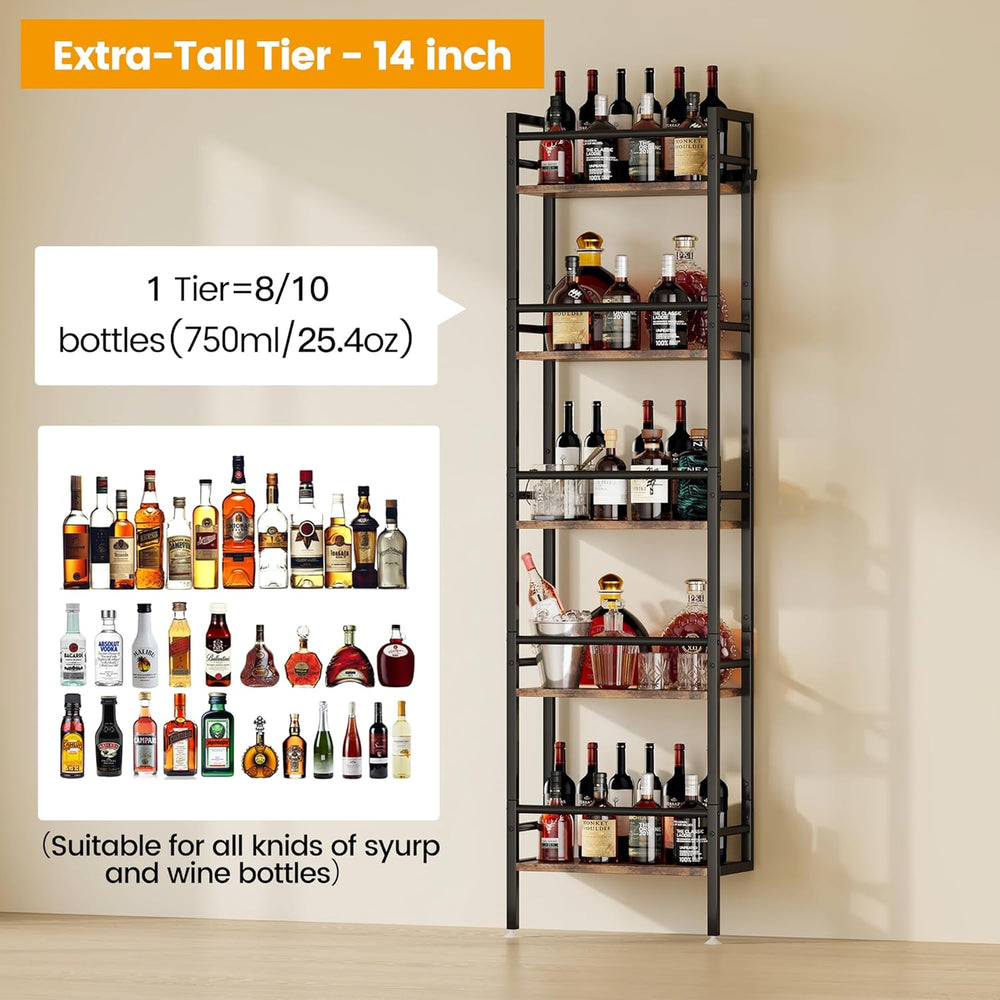 Homeiju 5-Tier Freestanding Wine Rack, 60 Bottles Wine Racks for Wall Mounted...