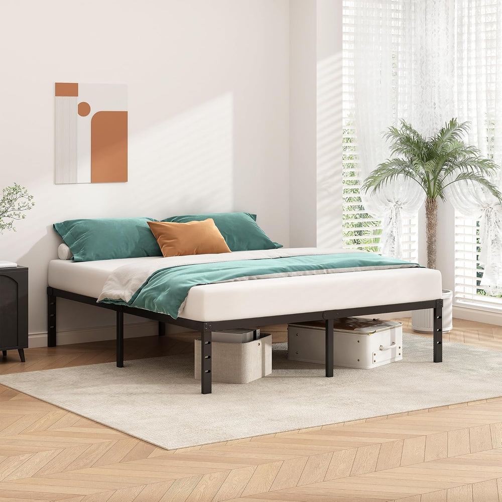 HLIPHA Metal Platform Bed Frame 14 Inch Tall,No Box Spring Needed,Full Size B...