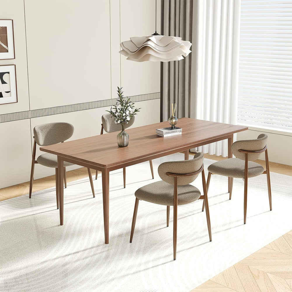 MALOL Upholstered Dining Chairs Set of 4, Curved Back Kitchen Chairs with Met...