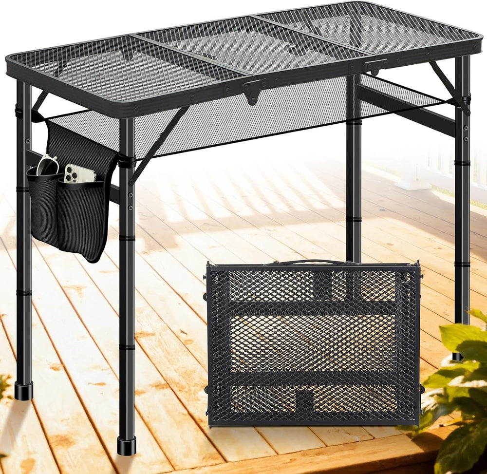 DeeprBetter Folding Camping Table, 3ft Camping Table Aluminum Folding Table