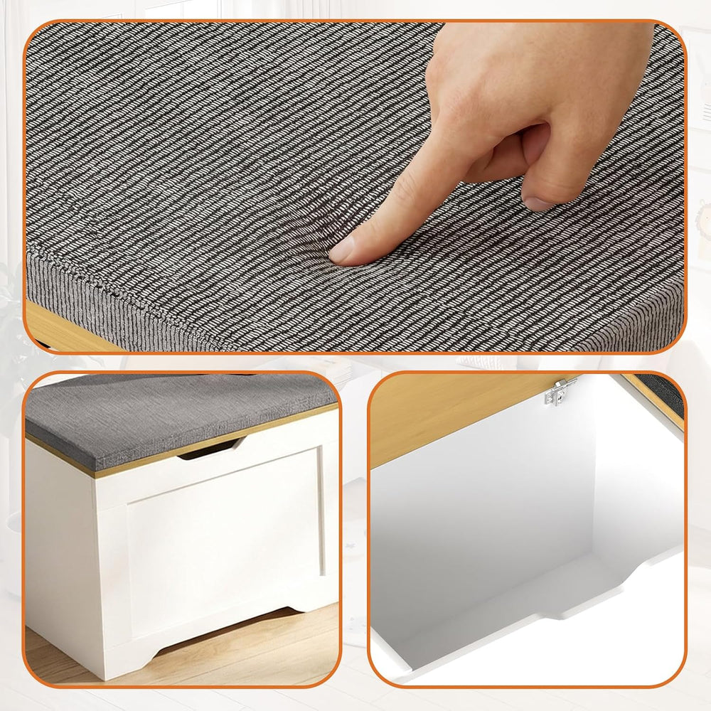 Zevemomo 63" L Shaped Storage Bench with Cushion, Kitchen Breakfast Nook...