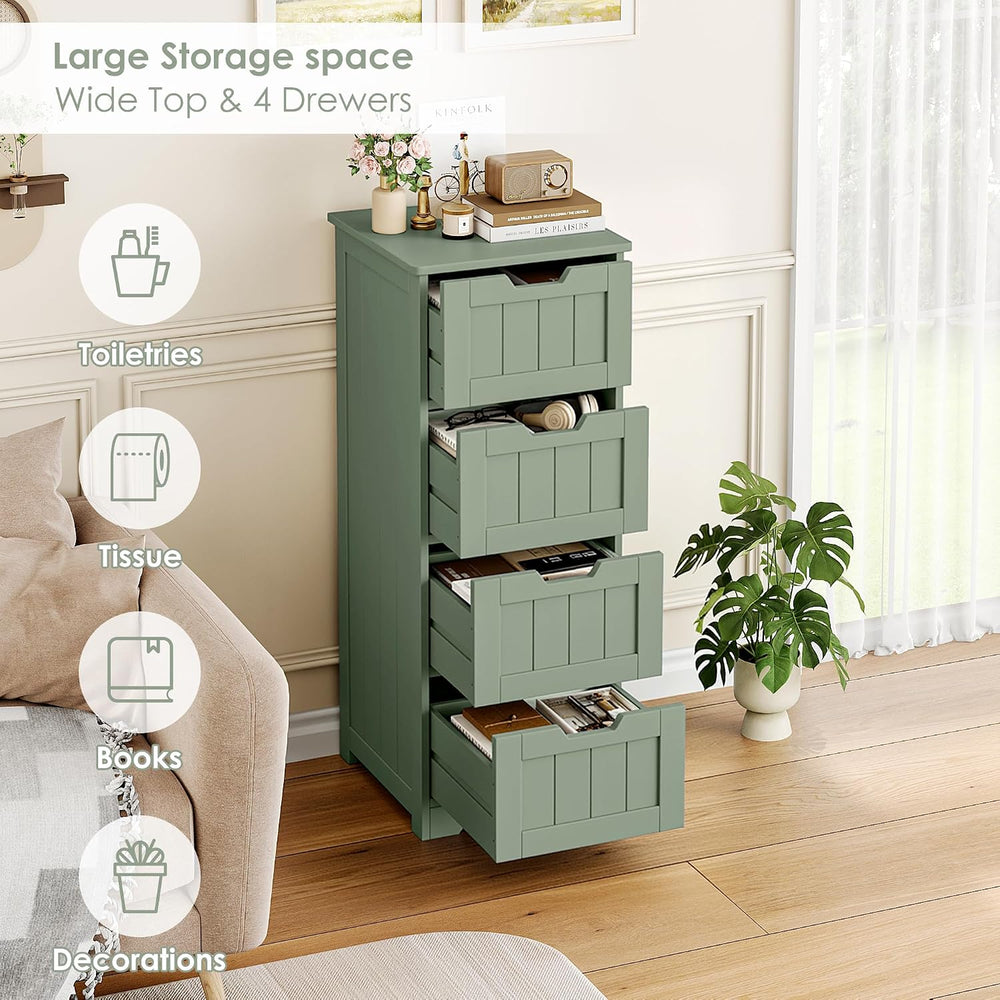 FOTOSOK Bathroom Storage Cabinet with 4 Drawers, Small Bathroom Cabinet