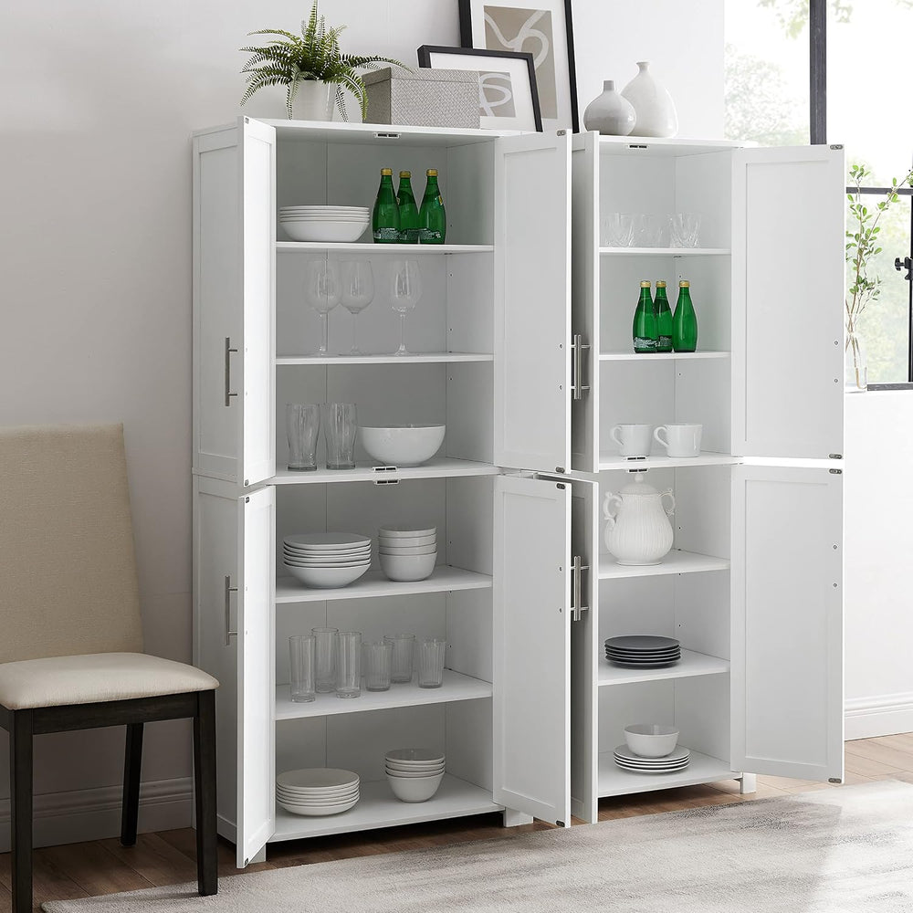 Crosley Furniture Savannah 2-Piece Pantry Storage Cabinet Set with Shelves, K...