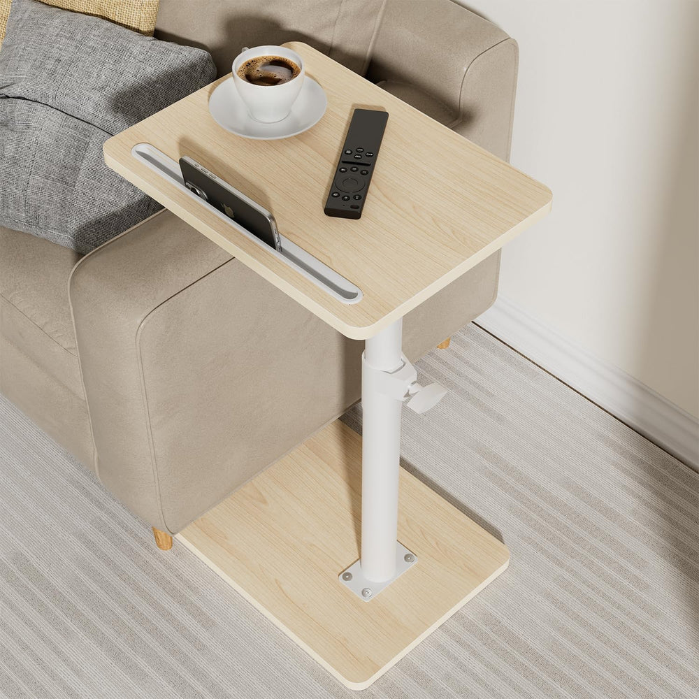 YUHFERA Sofa Armrest Tray Table for Couch - 360 Swivel Height Adjustable End ...