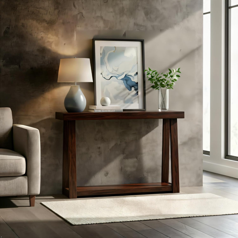 Plank+Beam Classic Console Table, with Shelf, 36 Inch, Walnut