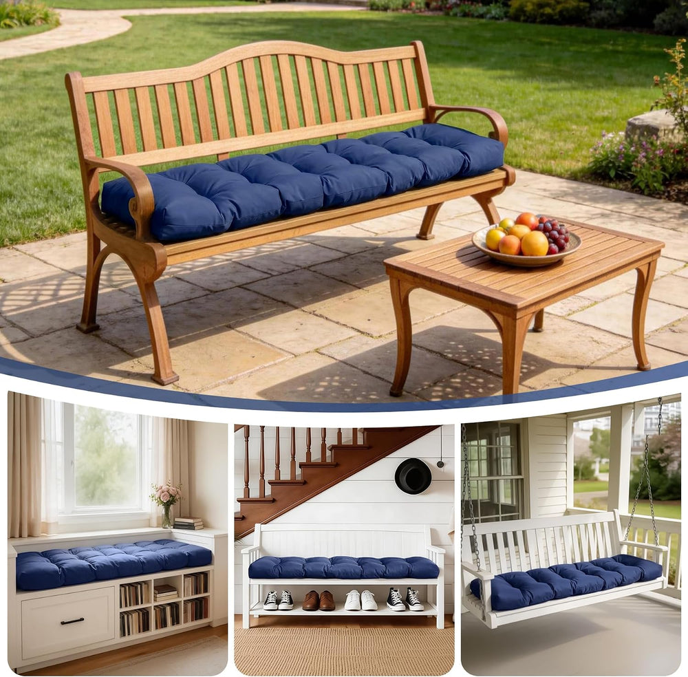 IASEAHK Outdoor Bench Cushion 59x18x5 Inch, Waterproof & Fade-Resistant P...