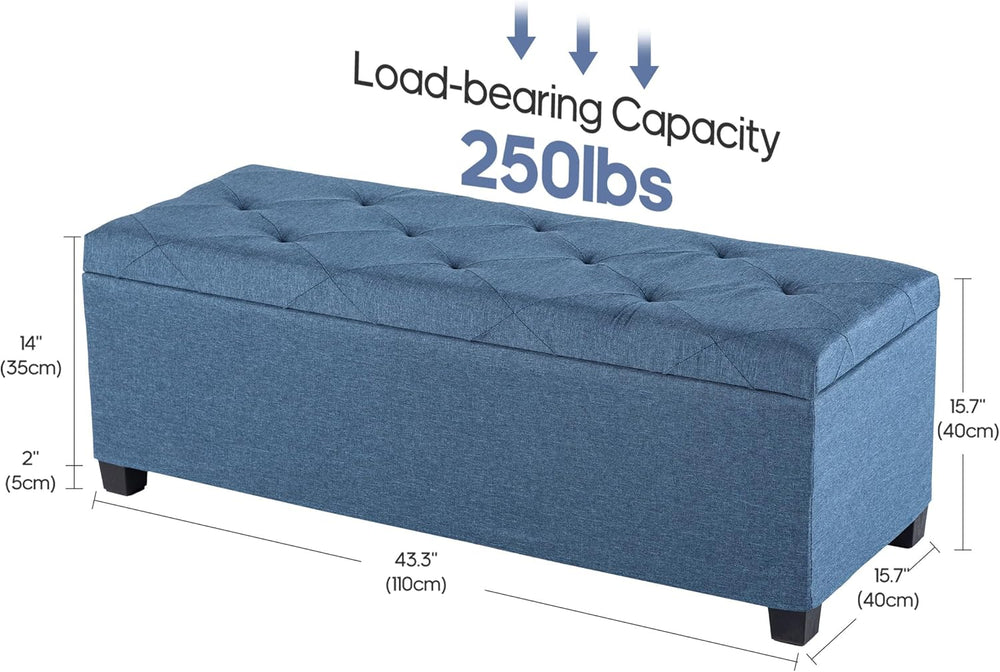 DUMOS Storage Ottoman Bench, 43.3 Inch End of Bed Bench for Living Room | 27 ...