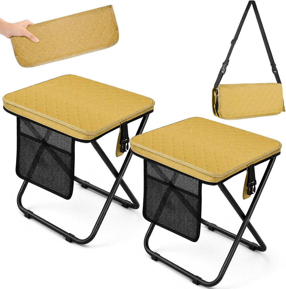 Pawfly 16" Portable Collapsible Stool, Heavy Duty Folding Stools for Adults