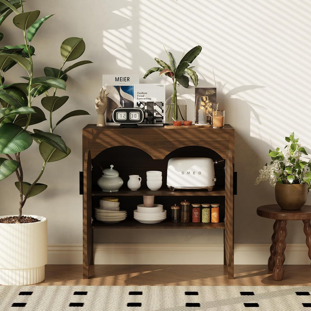 Fluted Sideboard Cabinet with Storage,Buffet Cabinet with Adjustable Shelves,...