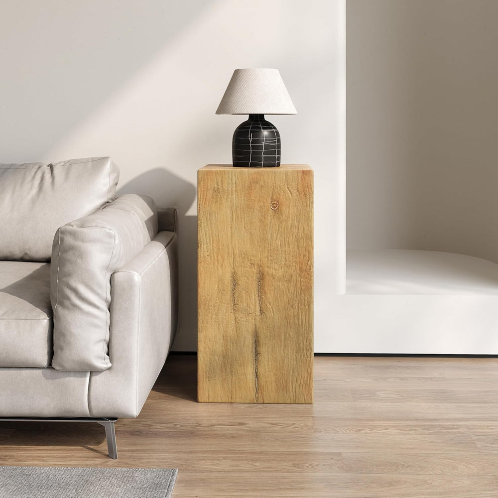 JIJIWANG 33.75" Square Living Room Side Table,Wood-Like Distressed Finis...