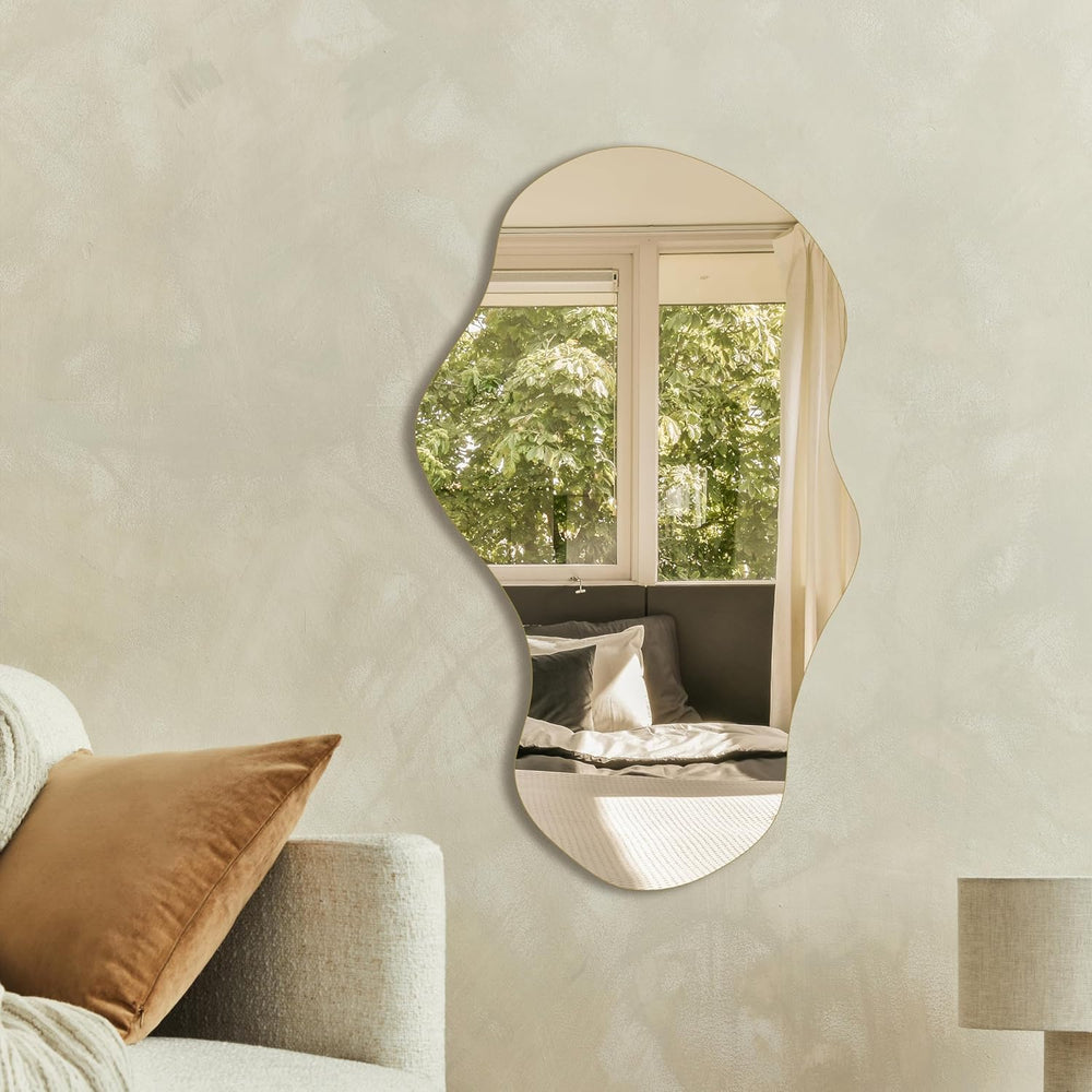 PERFNIQUE Irregular Wall Mirror Asymmetrical Mirror, 28''x17''...