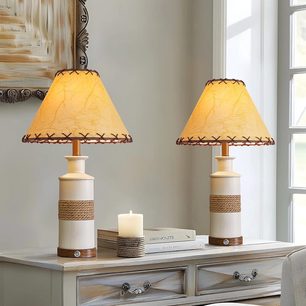 Wellmet Set of 2 Parchment Lampshade, No Assembly Required, 6"x 16"...