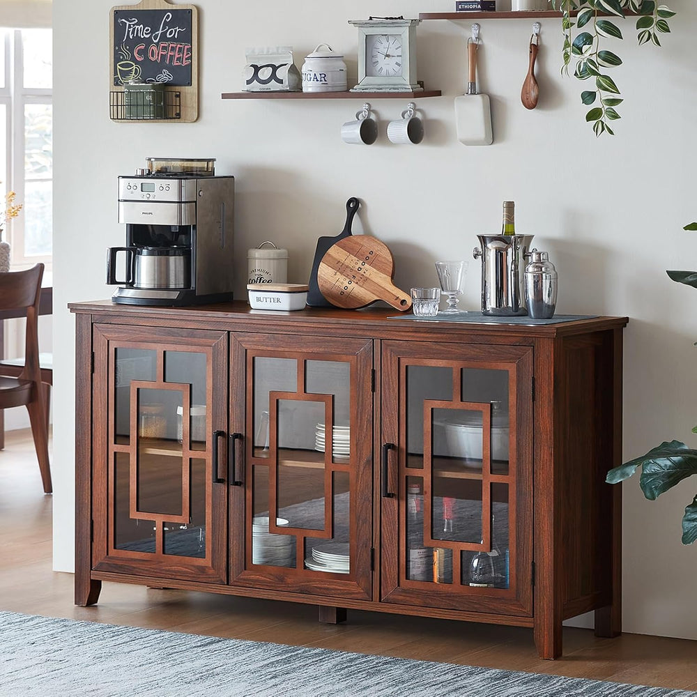 Joaxswe Large Sideboard Buffet Cabinet with Storage, 55" Farmhouse Crede...