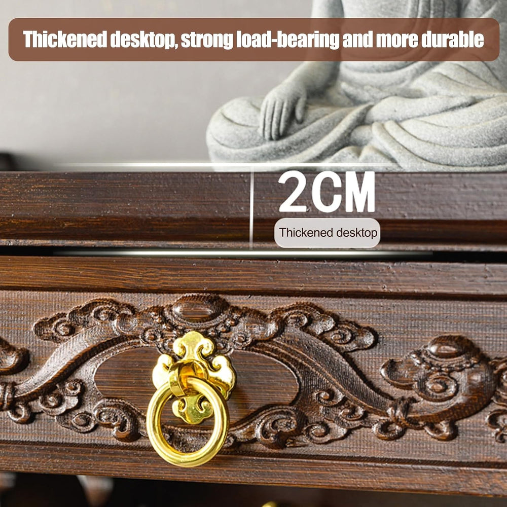 HARELA Buddha Altar Table, Wall-Mounted Personal Shrine Altar Table, Buddhist...