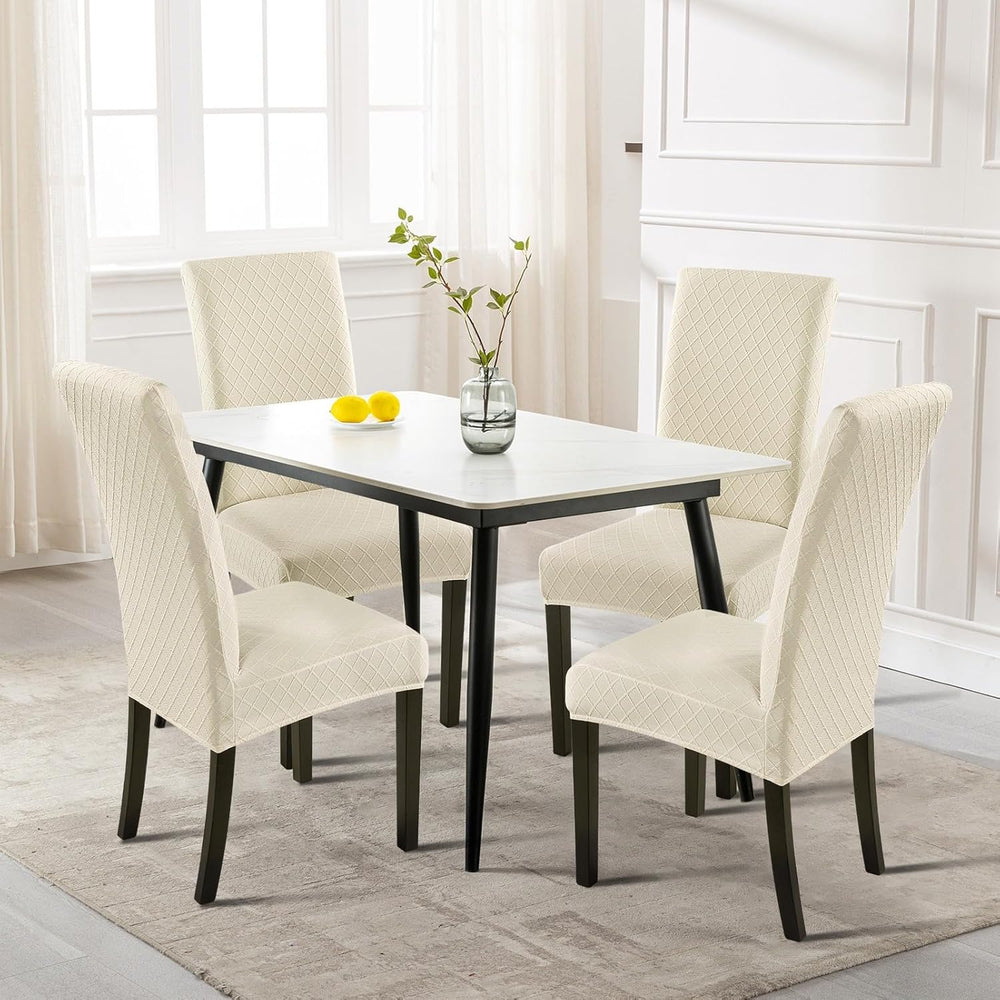 Dining Room Chair Covers Set of 6, Stretch Jacquard Parsons Chair Slipcovers ...