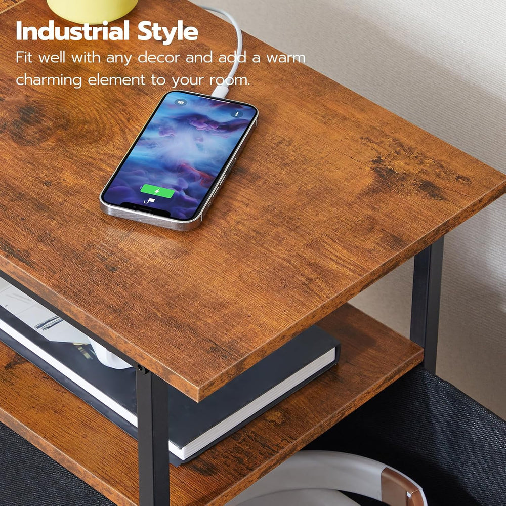 HOOBRO End Table with Charging Station, Narrow Side Table, Nightstand with 2 ...