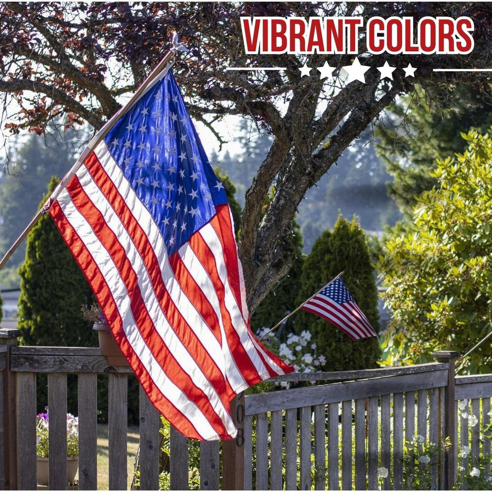American Flag - Heavy-Duty US Flag - Embroidered Stars - Nylon USA Flag Built...