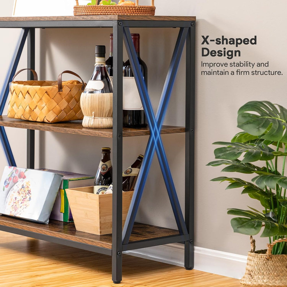 MAHANCRIS 31.5" Sofa Table, Industrial Console Table, 3-Tier Entryway Ta...