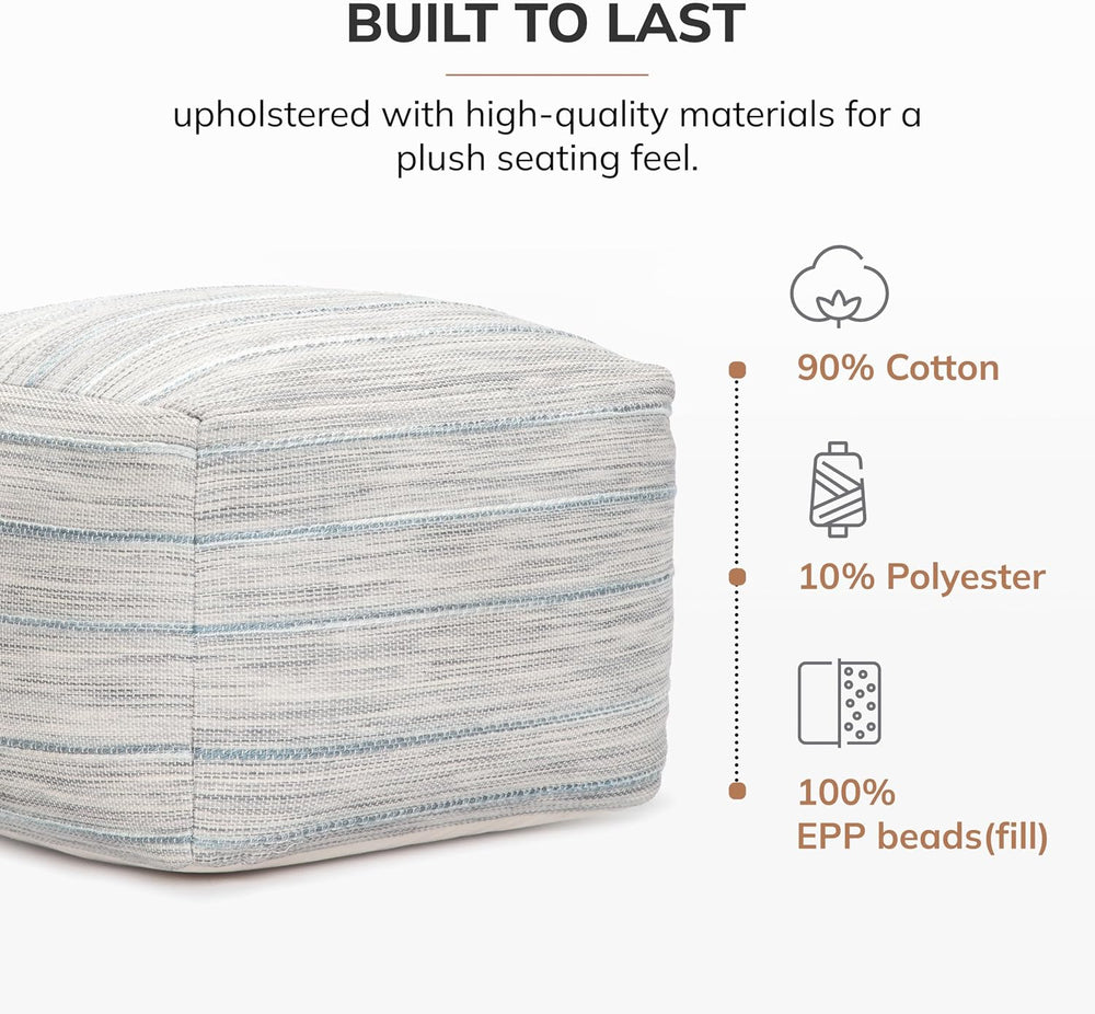 Anji Mountain 16" H x 22" W Handmade Pouf Ottoman for Living Room &...