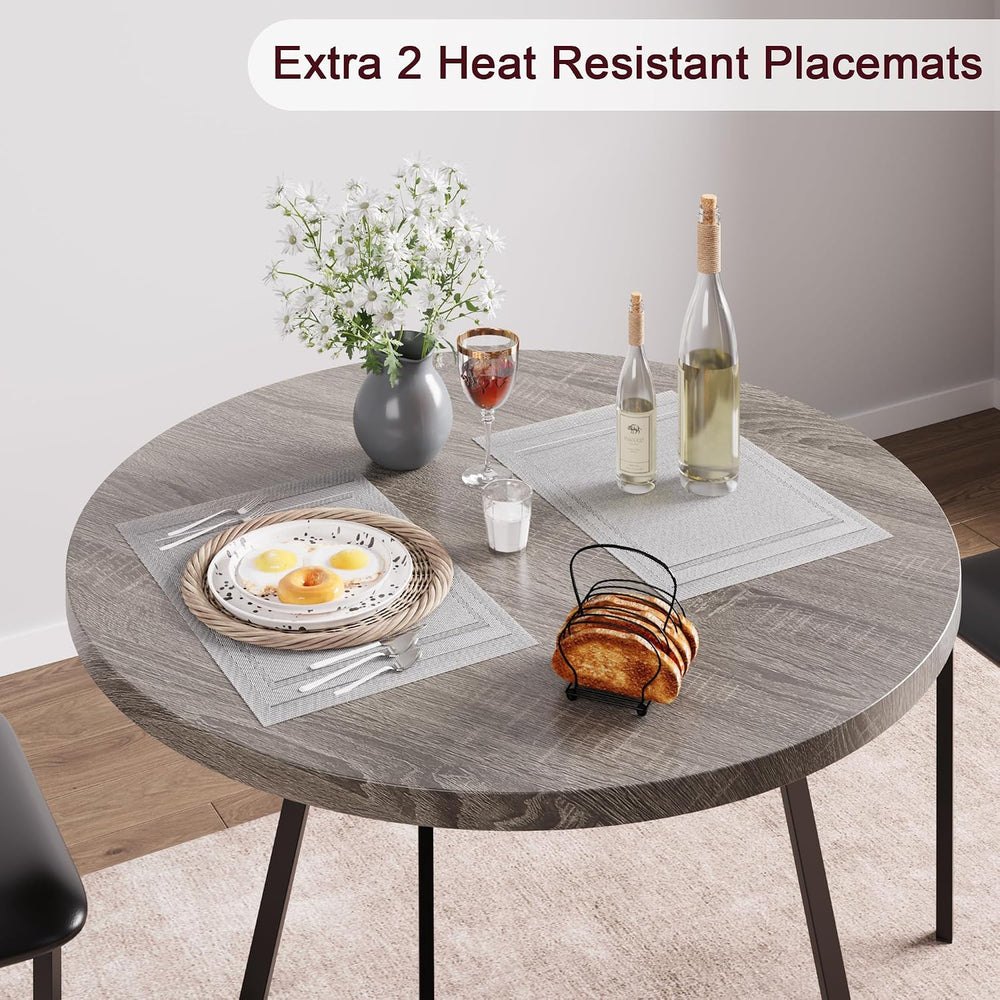 GAOMON Dining Table Set for 2, Kitchen Table and Chairs for 2 with Upholstere...
