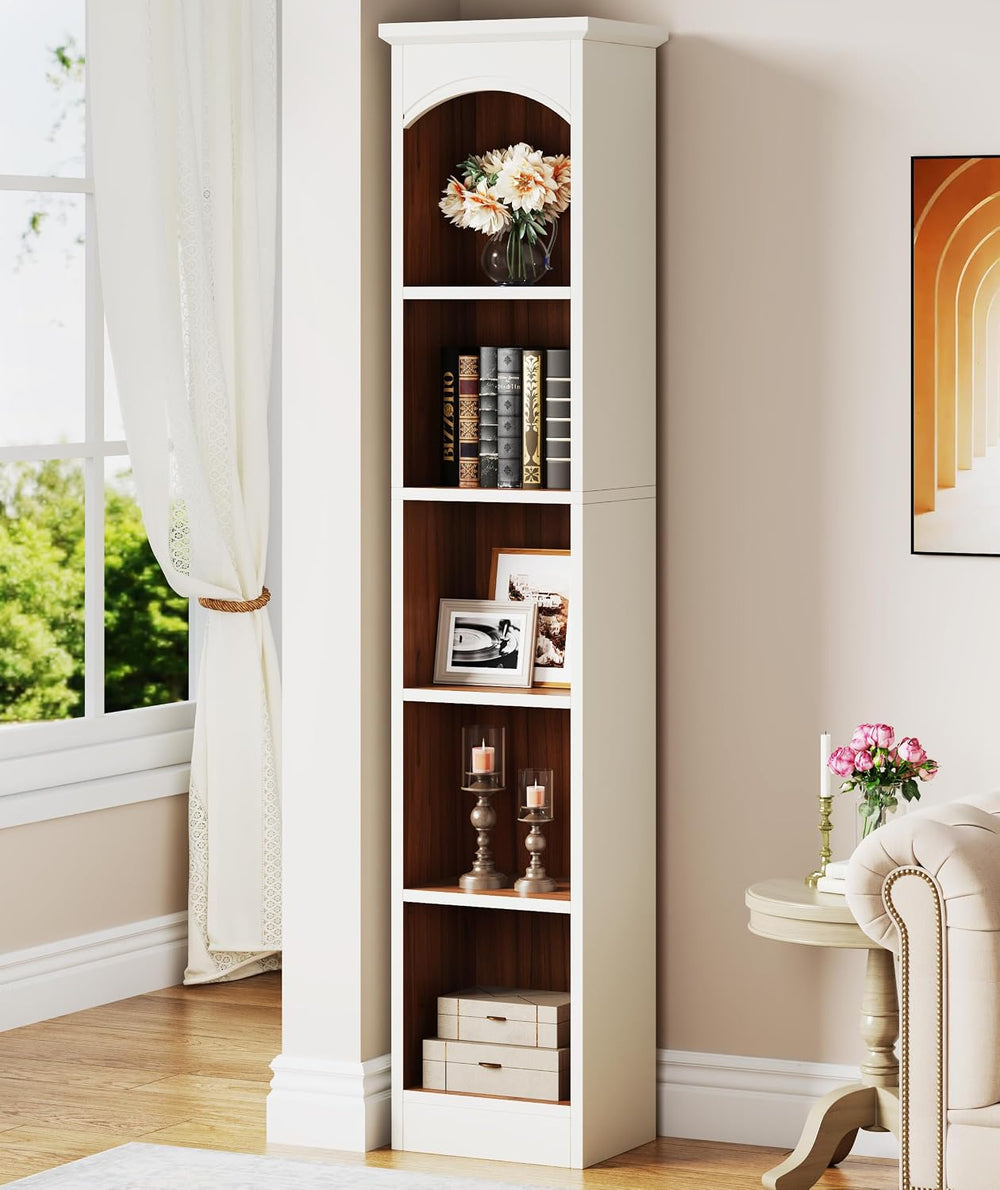 Tribesigns 70.9-Inch Tall Narrow Bookcase, 5-Tier Cube Bookshelf with Storage...