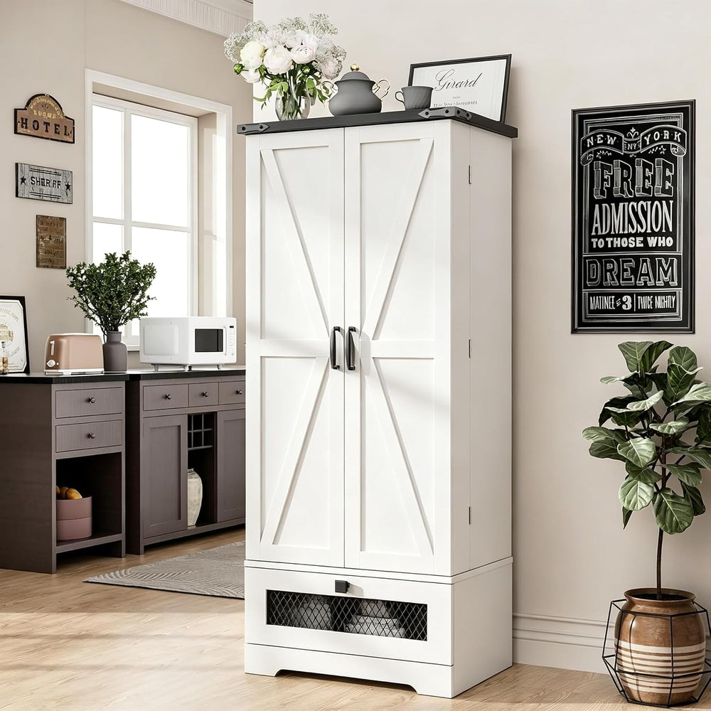 kepptory 55" Pantry Storage Cabinet with Adjustable Shelvesand Drawer, B...