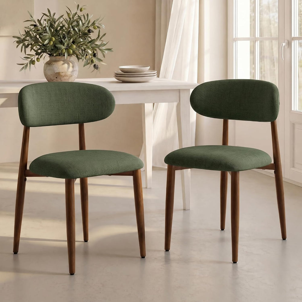 UVV Dining Chairs Set of 8, Metal Kitchen Chairs with Modern Fabric Upholster...