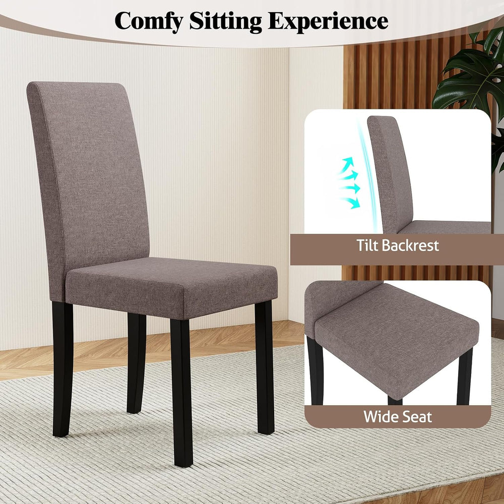 GOFLAME Upholstered Dining Chairs Set of 2, Fabric Kitchen Chairs with Padded...
