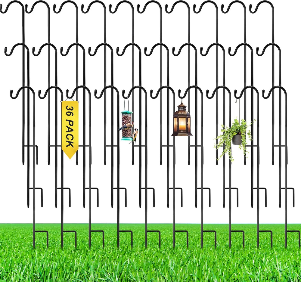 36 Pcs 24 Inch Shepherd Hook for Outdoor Adjustable Bird Feeder Pole