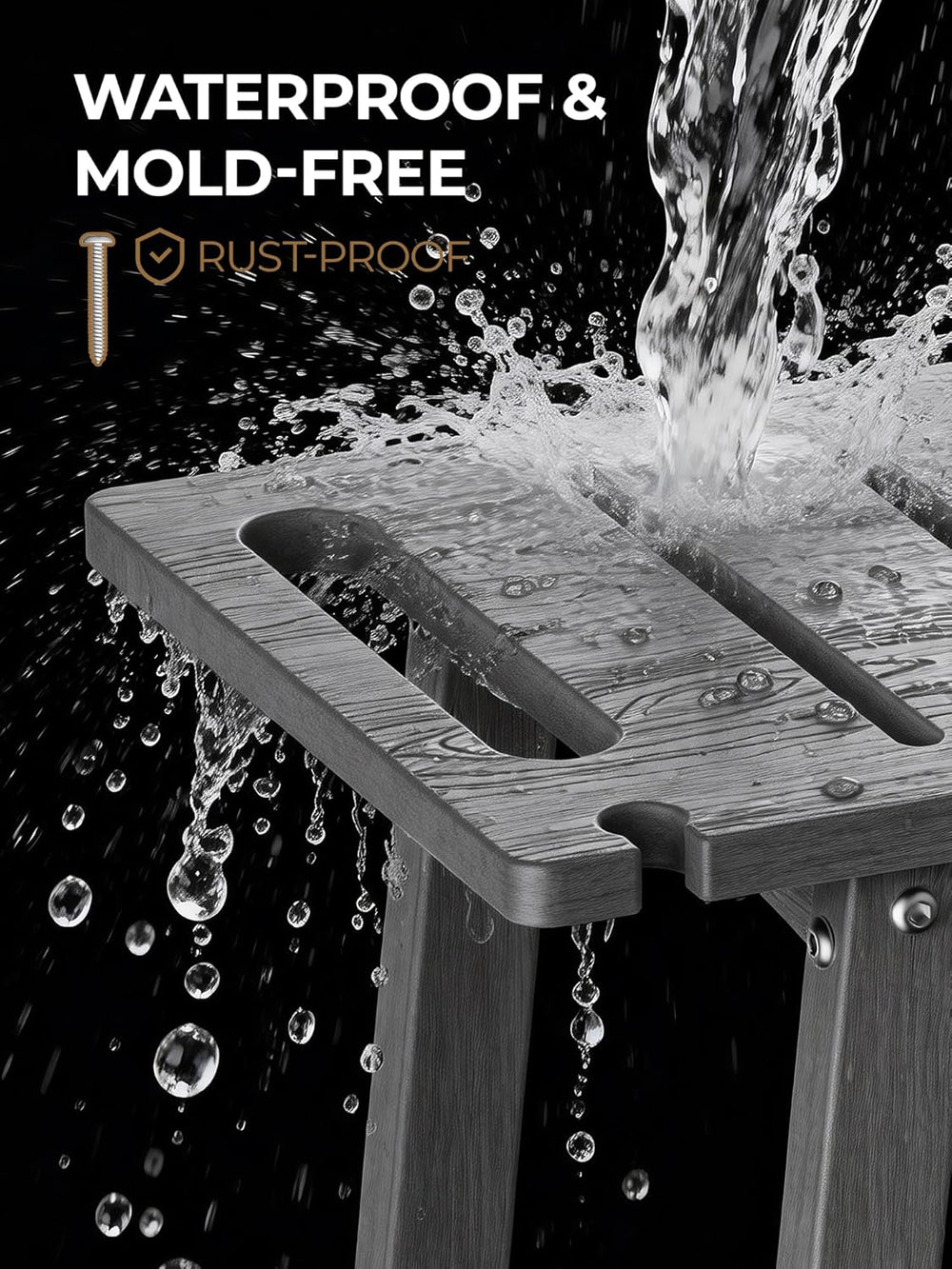 Shower Bench Seat, Non-Slip Shower Benches for Inside Shower to Sit on, HDPE ...