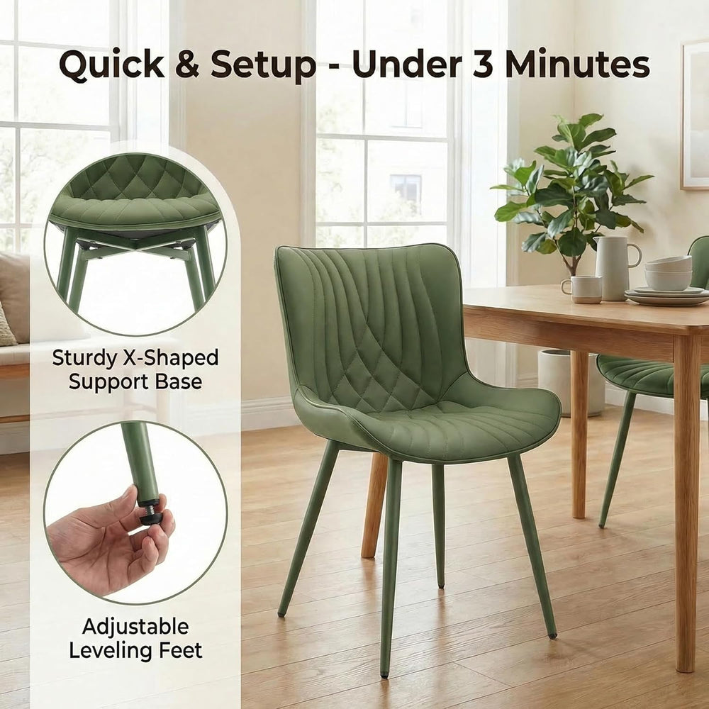 Kidol & Shellder Dining Chairs Set of 2, Mid Century Modern Kitchen Chair...