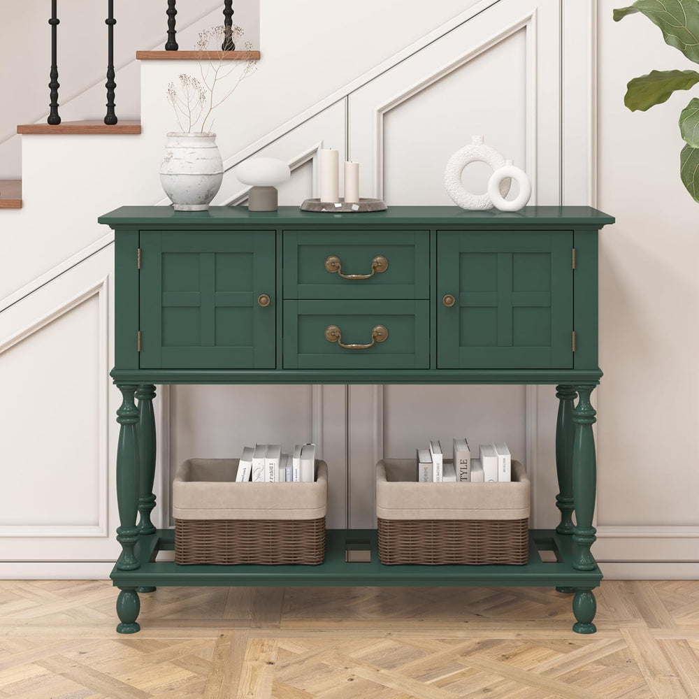 Farmhouse Console Table with Storage, Narrow Entryway Table with 2 Drawers &a...