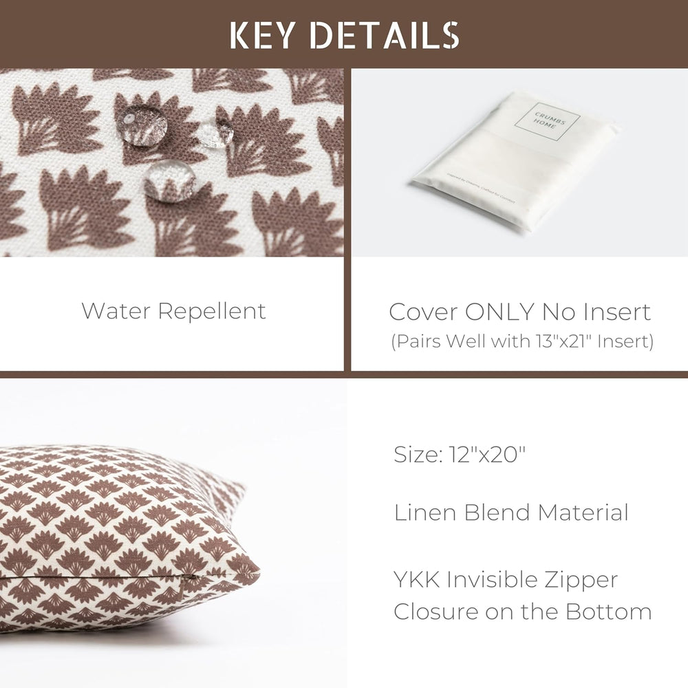 Crumbs Home Modern Farmhouse Fall Linen Indoor Outdoor Lumbar Pillow Cover On...