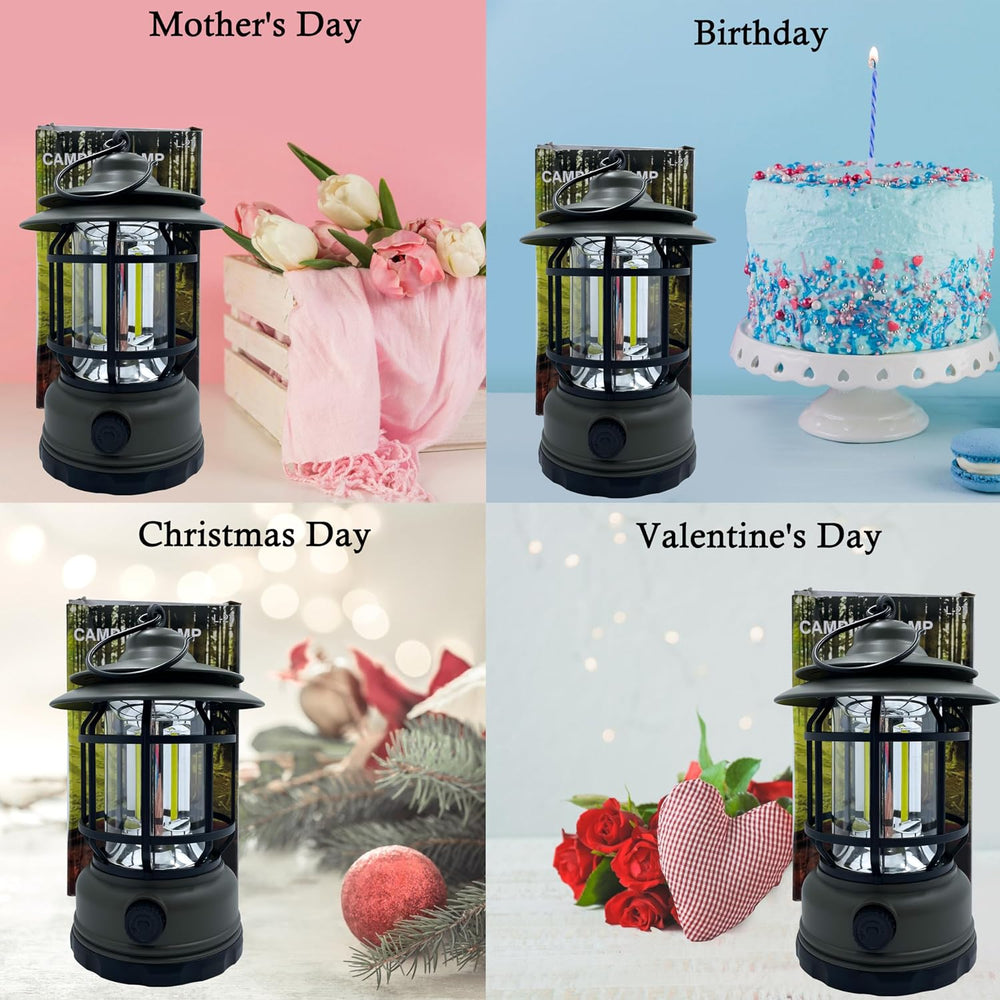 Camping Lanterns Battery Powered Rechargeable Lights,3 Pack Green