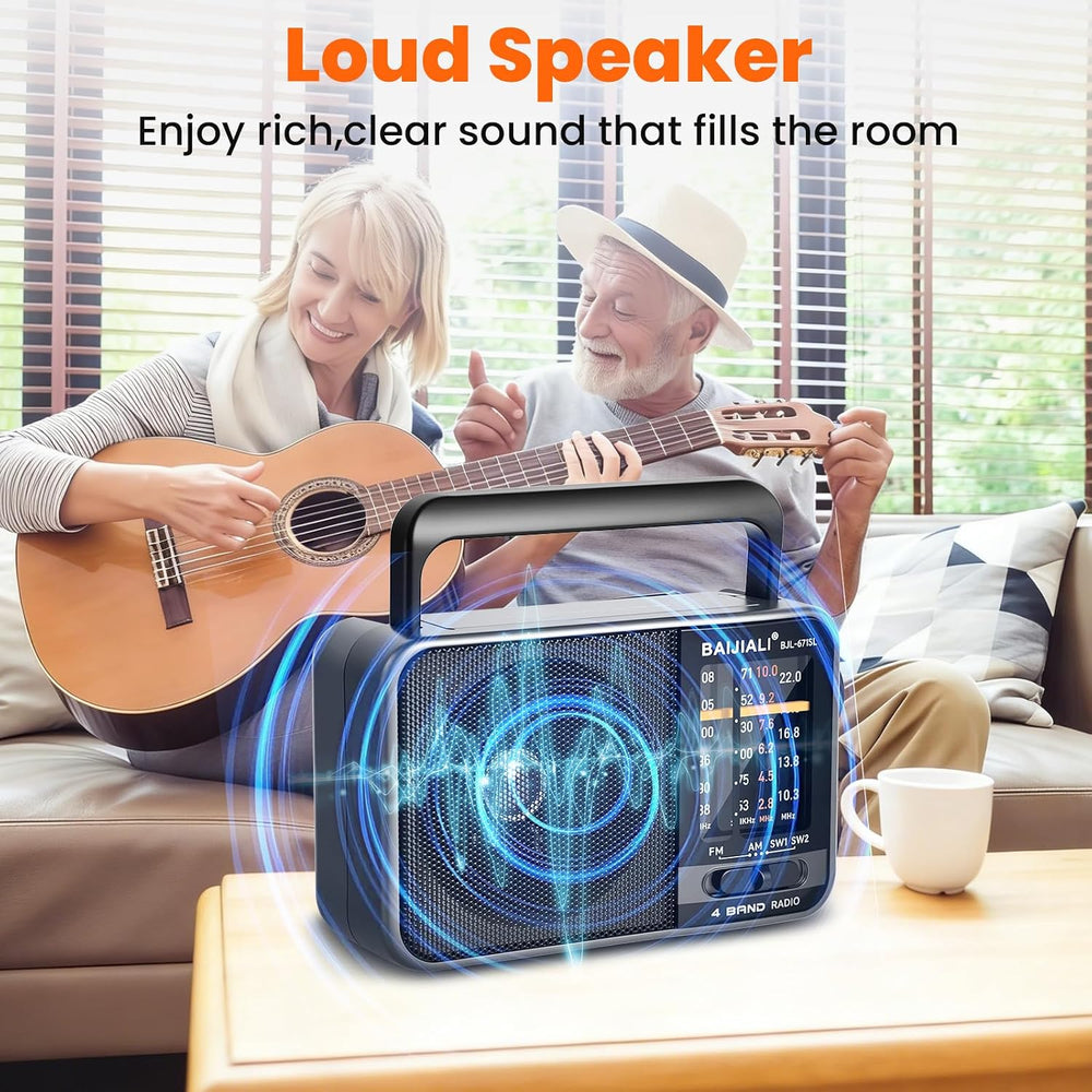 Solar-Powered Portable Radio, AM/FM/SW Radio with Loud Speaker Built-in